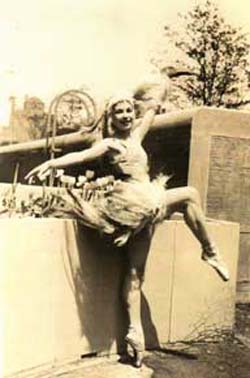 Julia Savoye Coletta on the roof of Radio City Music Hall c. 1959